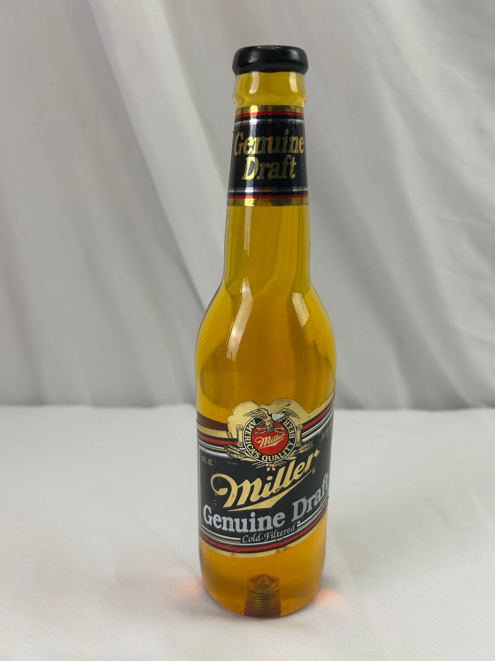 Vintage Miller Genuine Draft MGD Beer Tap Handle Acrylic Half Bottle 9 Inch